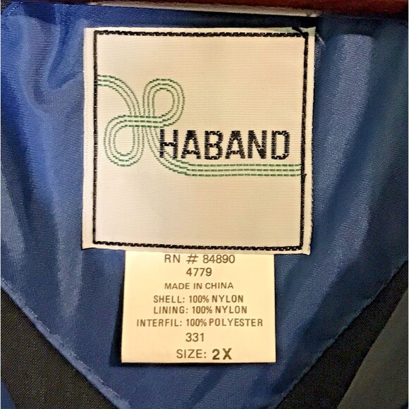 Haband Quilted Nylon Puffer Vest Men's 2XL Blue Hook & Loop Pockets Snap Front - Picture 10 of 10